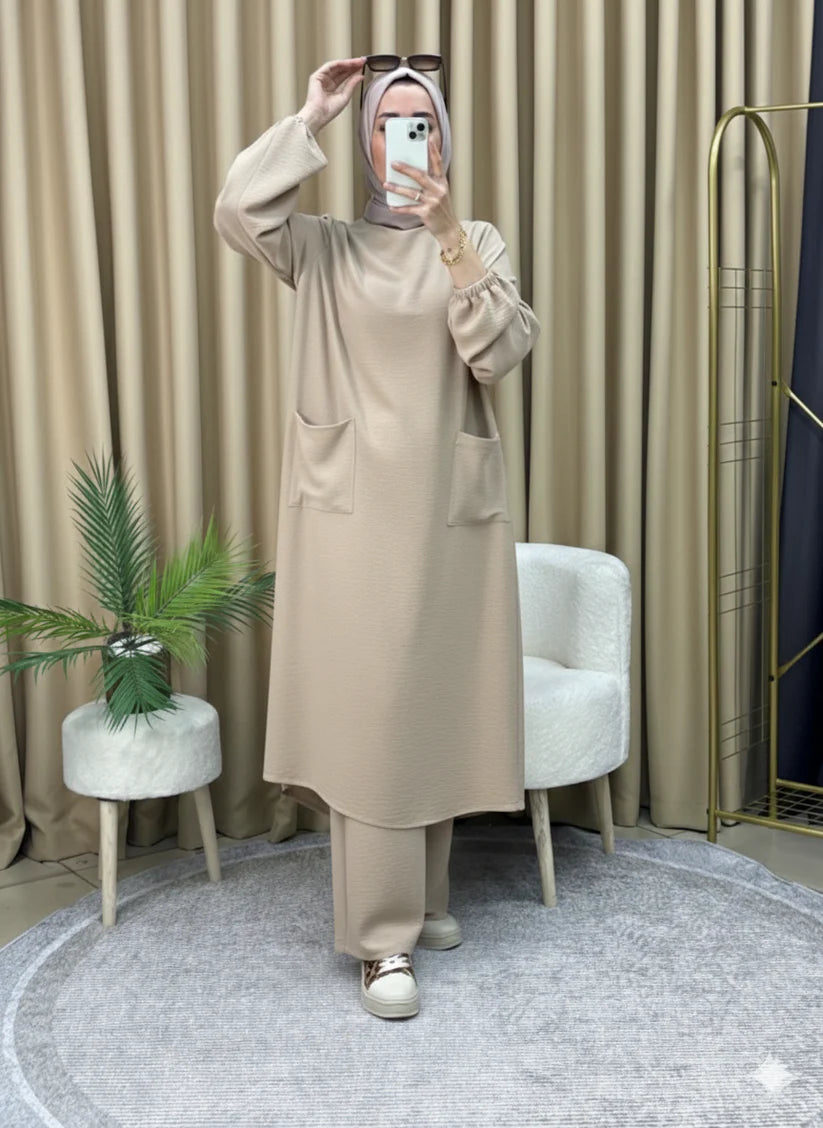 Çıtçıtlı Tunik Pantolon Takım