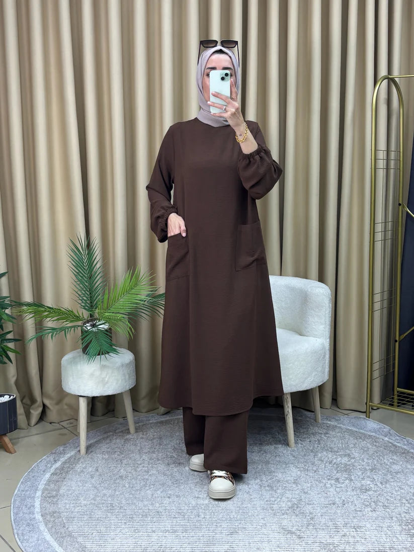 Çıtçıtlı Tunik Pantolon Takım