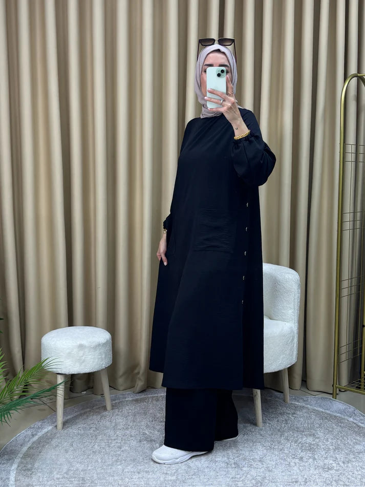Çıtçıtlı Tunik Pantolon Takım